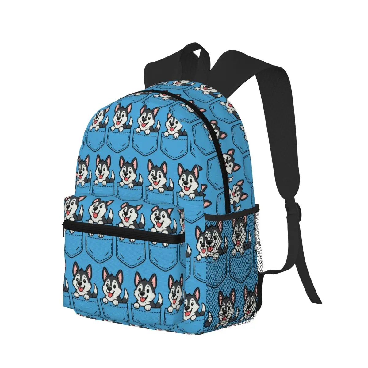 

Pocket Siberian Husky Student Backpack School Bag Hiking Travel Daypack for Boys Girls Bookbag Shoulder Bags