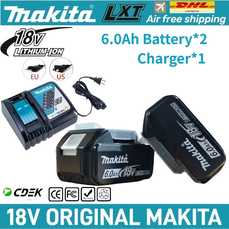 

⚠Original Makita 6.0Ah Battery18V Lithium ion Rechargeable BatteryPack BL1830B BL1850B BL1860BLXT400 for Makita Tool Drill