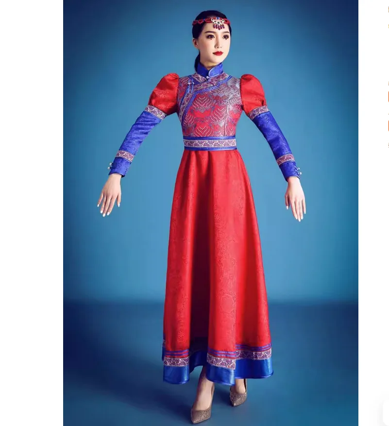 

Ethnic Style Mongolian Costume Stage Performance Robe Women's Large Skirt Wedding Dress