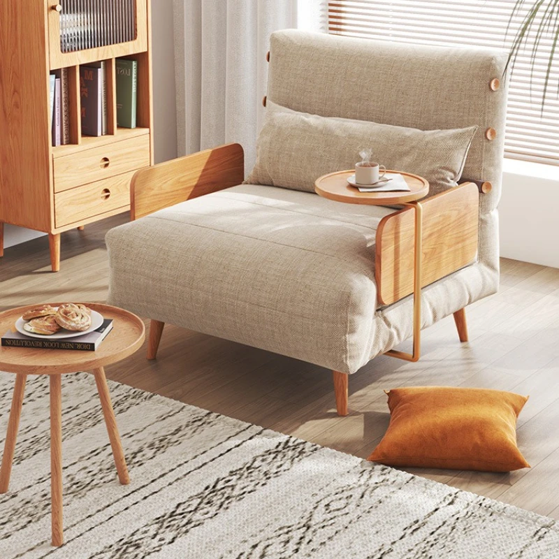 

Japanese-style sofa bed foldable dual-purpose living room solid wood foot double single multi-functional sofa bed small