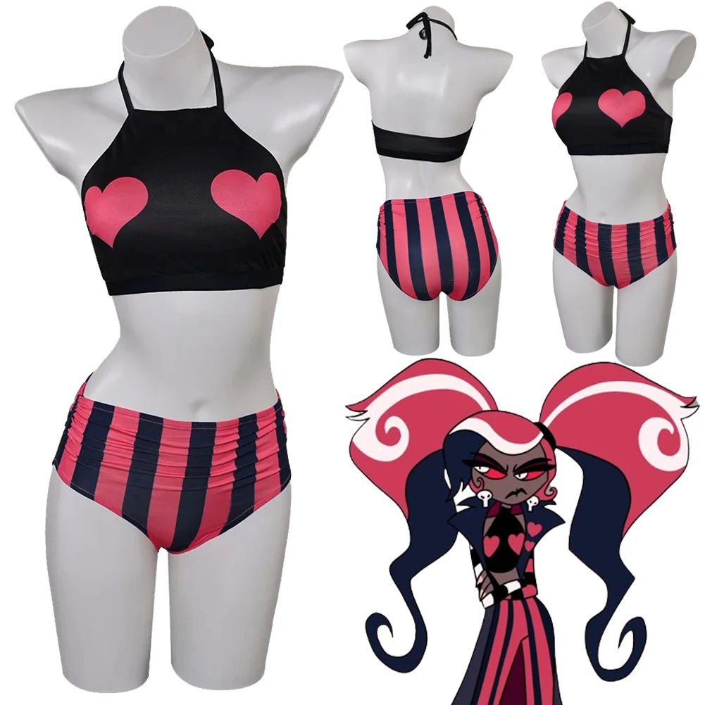 Velvette-traje de baño de dibujos animados para mujer, bañador de Anime Hell Inn, fantasía, Roleplay, ropa de playa de verano Sexy