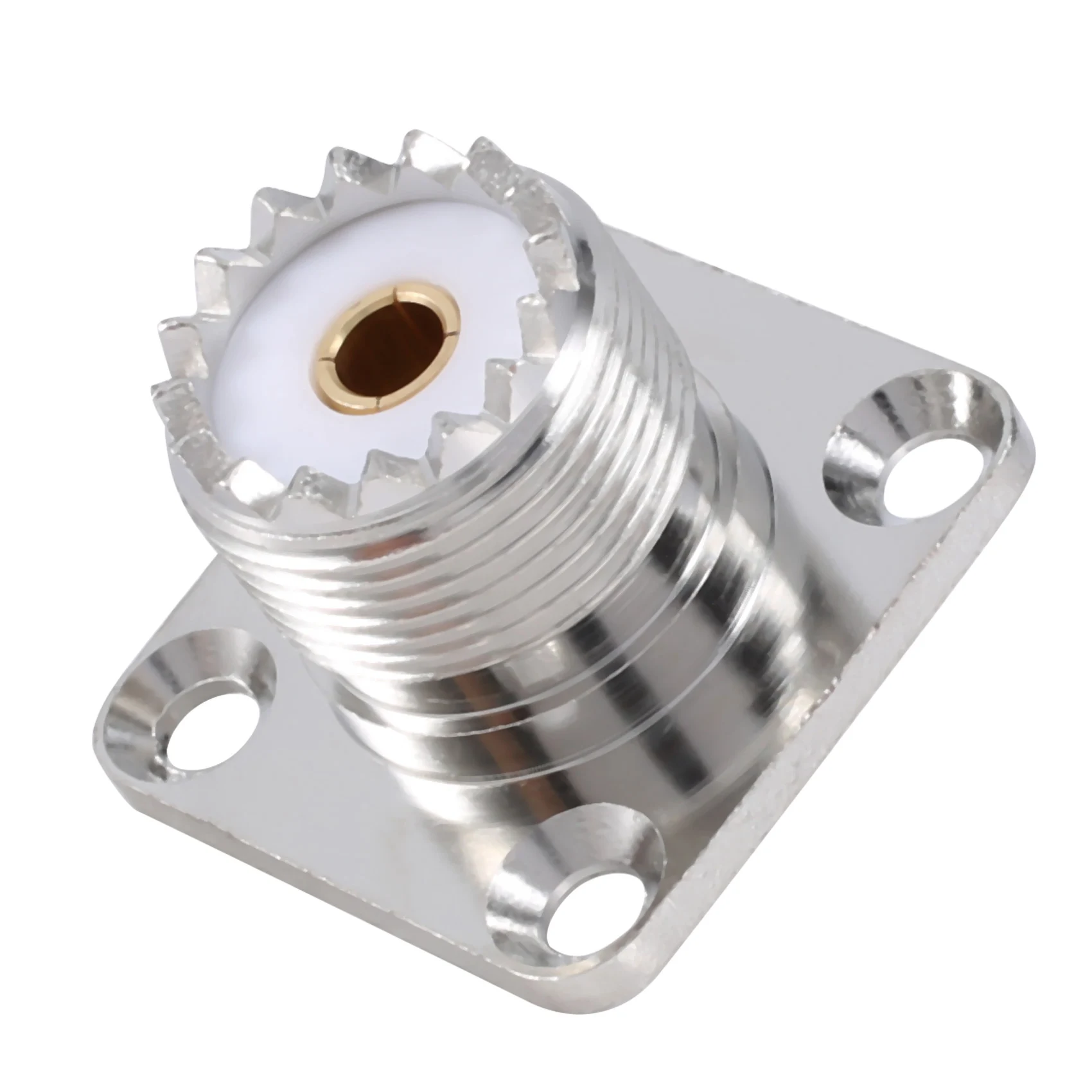 A03V UHF หญิง SO239 แผงติดที่หน้าแปลน Deck Mount Solder Cup ตัวเชื่อมต่อ RF