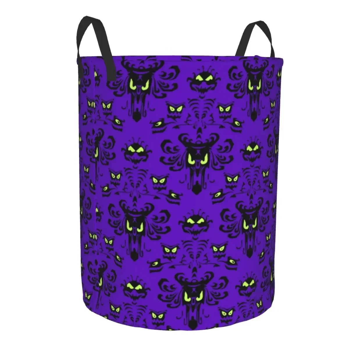 Halloween Happy Haunted Laundry Basket Collapsible Haunted Mansion Ghosts Clothes Hamper for Nursery Kids Toys Storage Bag