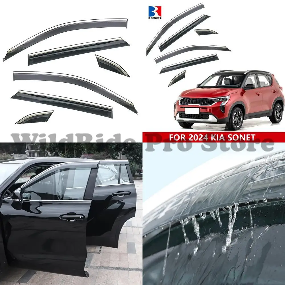 

1 set For WINDOW VISOR Car Door Rain Guard Side Windows Sun Visors Wind Deflector FOR 2021 2024 KIA SONET weather shields guards