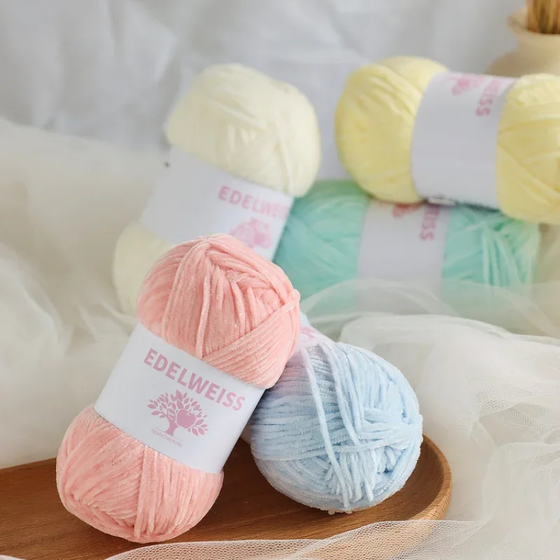 40 Colors Chenille Wool Matte Chenille Edelweiss Baby Wool Ball Hand-woven Diy Scarf Small Sponge 2mm