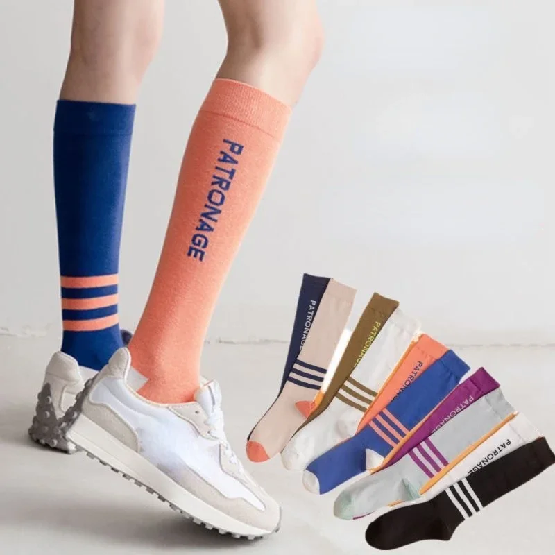 

AB version long tube calf socks personality fashion street style European and American high tube socks knee socks