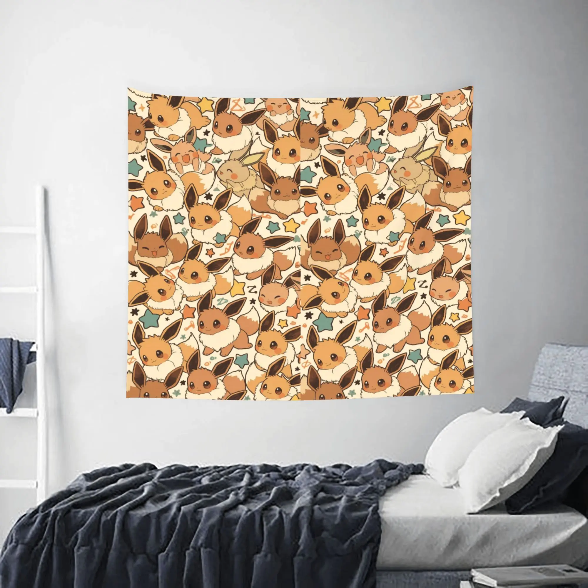 Customized pokemon Tapestry Room decoration Eeveelution Home Decoration Tapestry Decor Accessories Cute Room Decor