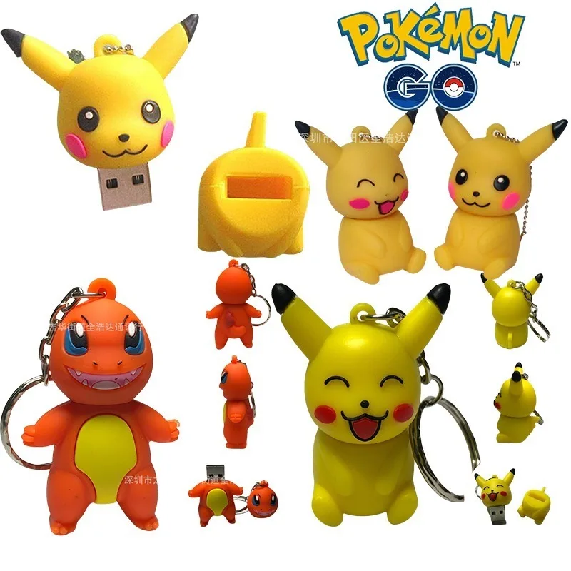 Pokemon Pikachu USB Flash Drive 4GB 8GB 16GB 32GB Anime Character Design Storage Learning Material Files USB Flash Drive Storage