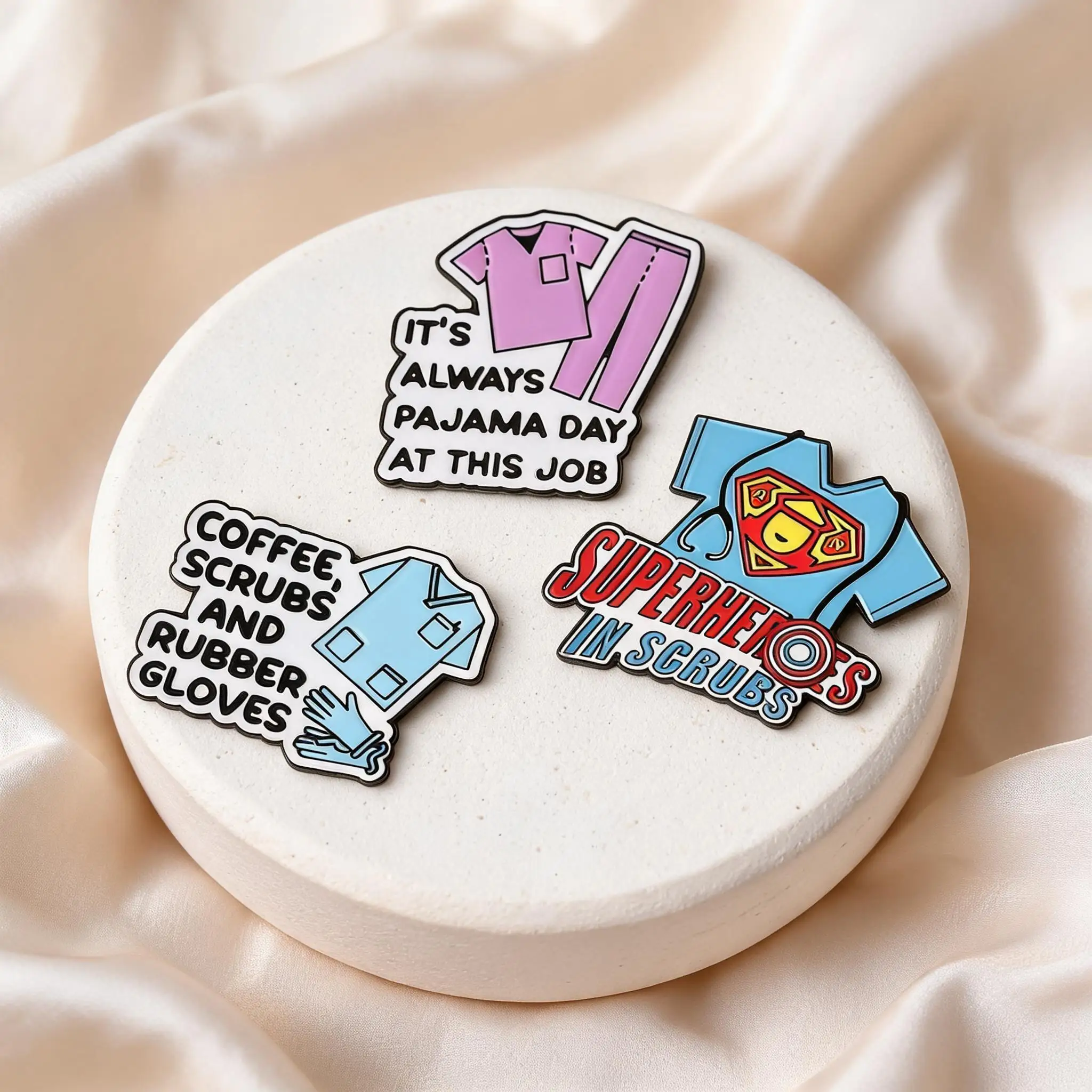 Healthcare Medical Staff Enamel Brooches Nurse Scrubs Lapel Pins Funny Slogan Badges Superhero Medical Worker Jewelry Gift