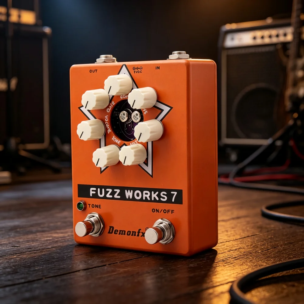 FUZZ WORKS 7 E-Gitarren-Fuzz-Effektpedal mit True Bypass Gitarren-Effektgerät