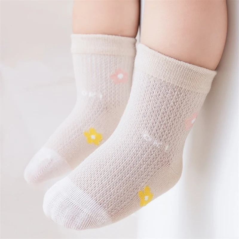 4Pairs/lot Summer Newborn Socks For Girls Boys Mesh Thin Infant Baby Boy Girl Sock Soft Breathable Cute Children's Socks 0-5T