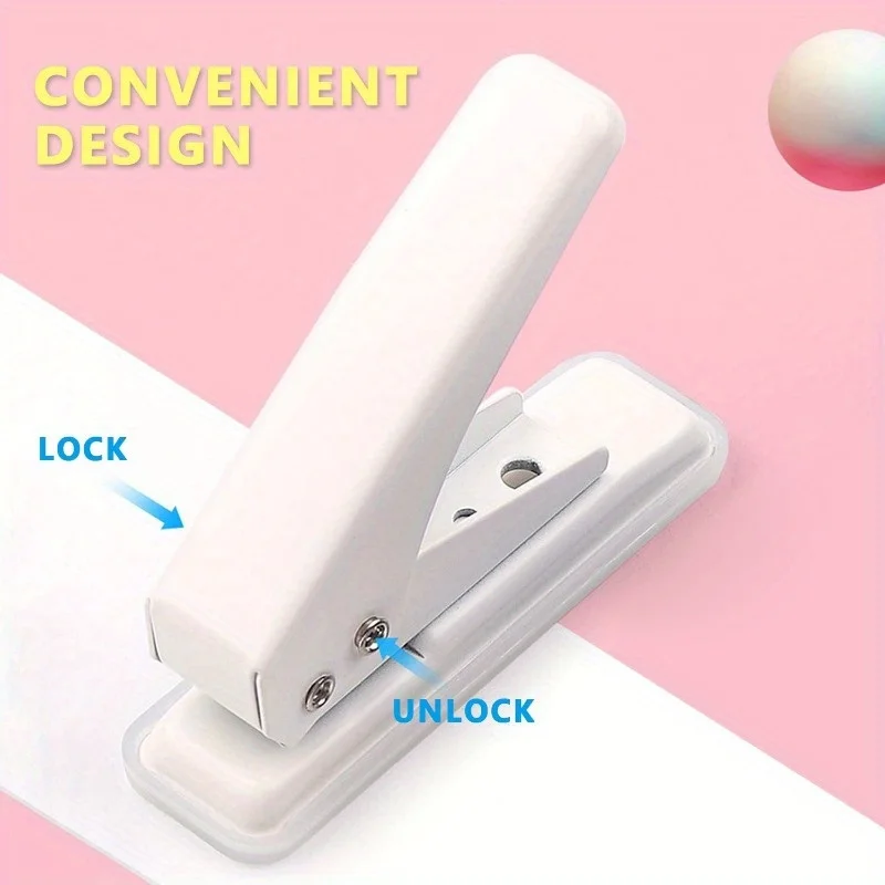 Single Hole Punch,  Metal Hole Puncher with Skid-Resistant Base for Paper, Chipboard, Art Project