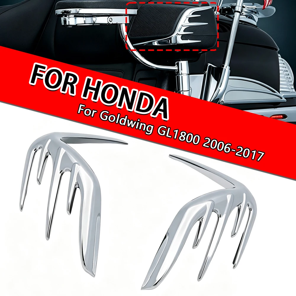 Chrome Passenger Speaker Trim Accent Covers For Honda Goldwing GL1800 Gold Wing GL 1800 2006 ‑ 2017 Motorcycle Decor Outer Parts