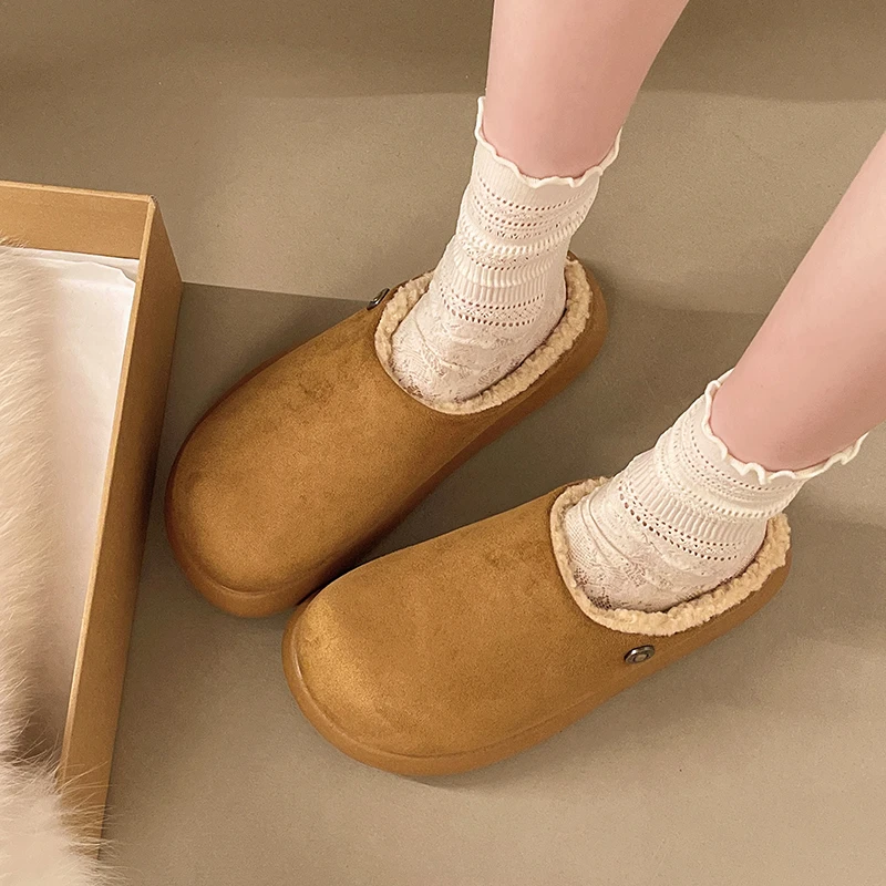 Unisex Indoor Outdoor Winter Slippers TPR Anti-Slip Sole Slip-On Soft Warm Black Comfort Home Casual Shoes Easy Clean Design