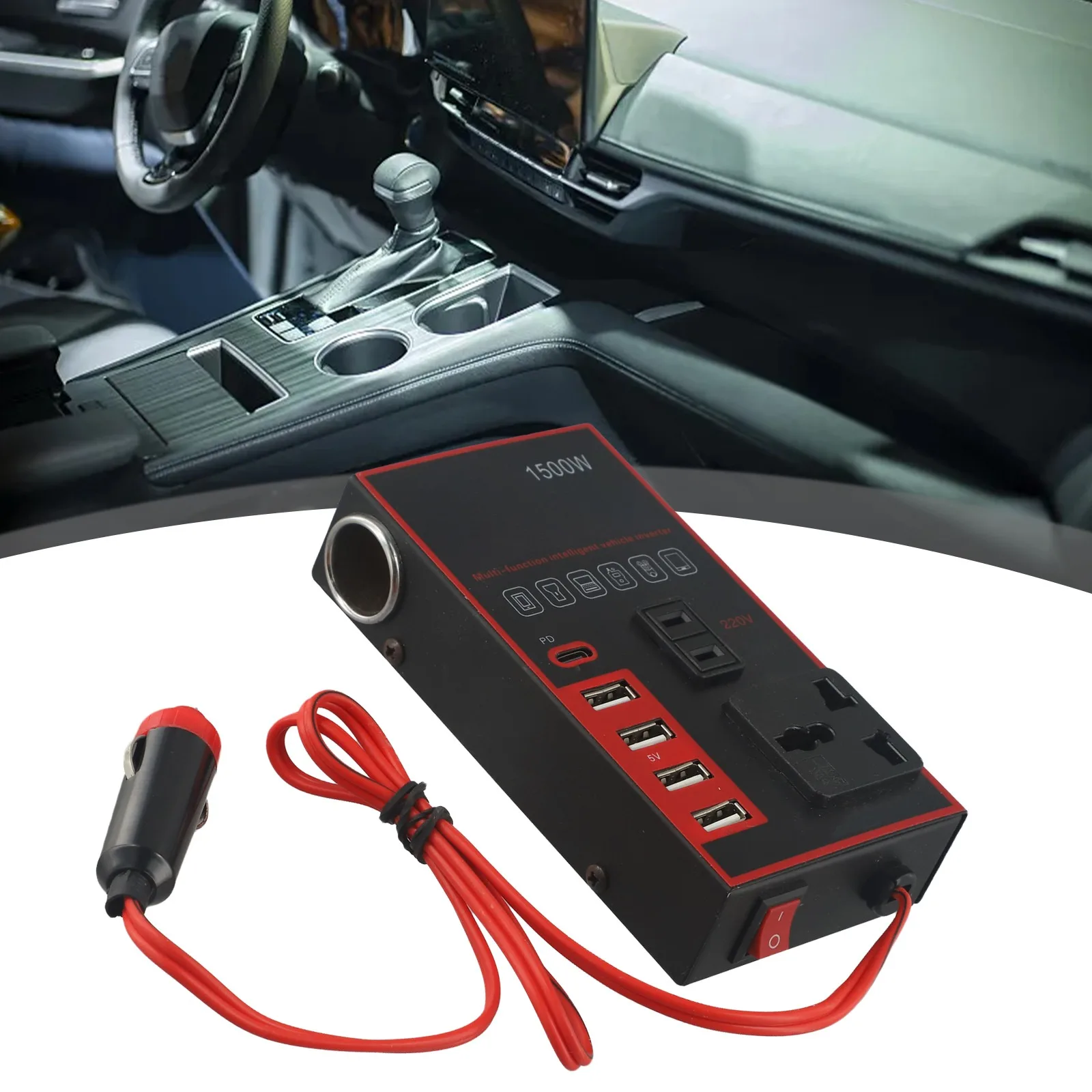 DC To AC Converter Car Power Inverter Chargeable On Computers Chargeable On Smartphones Large Capacity Vehicle Charging