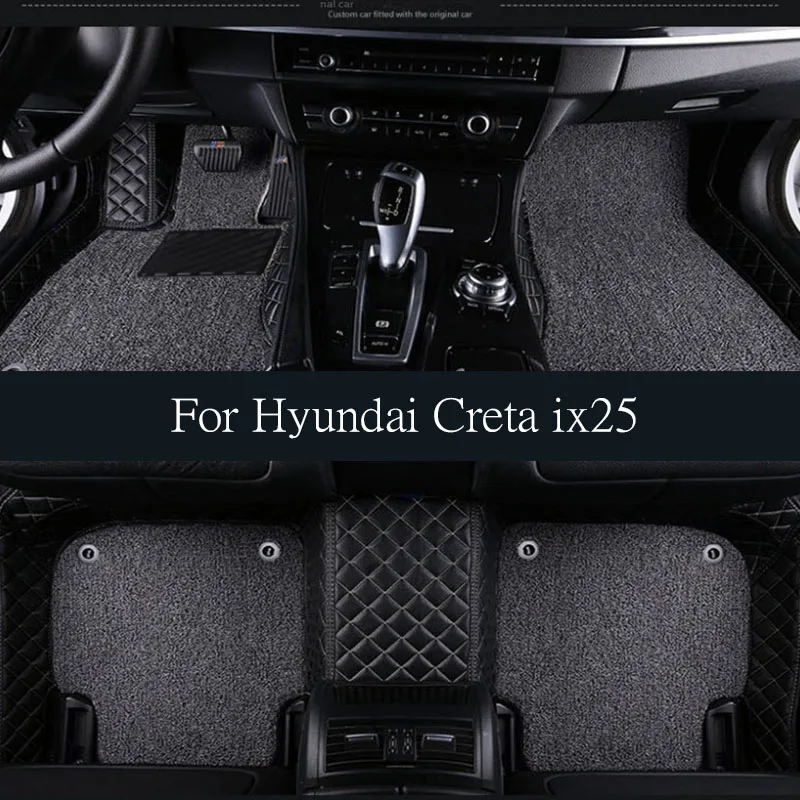 

TPE Car Floor Mats For Hyundai Creta ix25 Cantus 2015 2016 2017~2022 Waterproof Leather Pad LHD Foot Rug Carpet Auto trunk mat