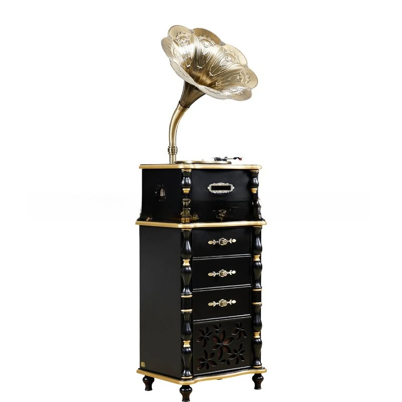 Gramophone retro home modern living room wedding gift solid wood vinyl record player