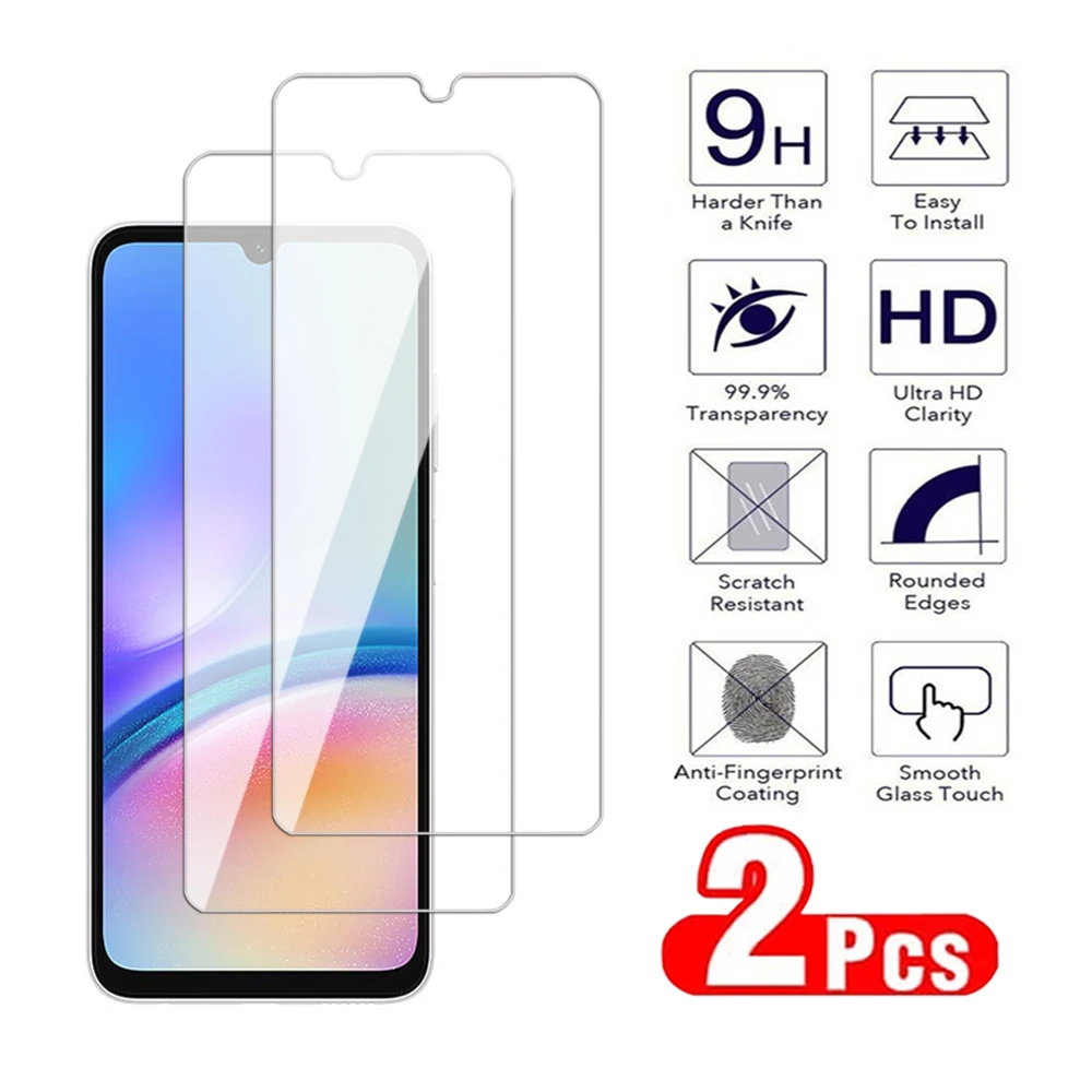 2Pcs Protective Glass For Samsung Galaxy A05 A15 A25 A35 A55 4G5G Screen Protector Samsung A05S Transparent Tempered glass Film