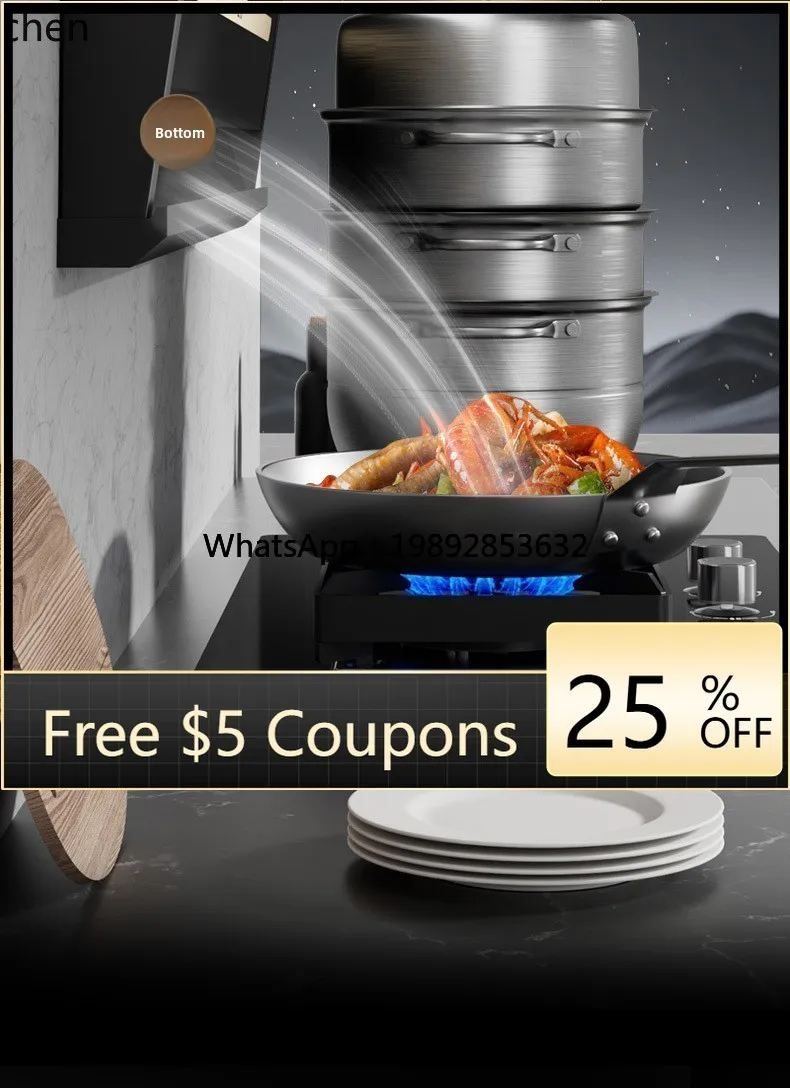 

4ZSzz range hood household kitchen large suction top side double range hood 7-shaped strong range hood