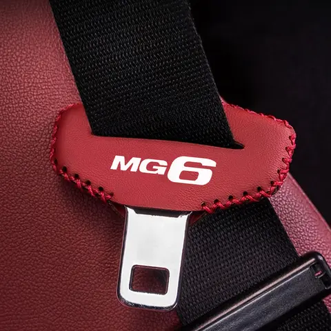 Car Seat Belt Buckle Clip Protector leather Interior Button Case Anti-Scratch Cover For MG GT HS ZS MG3 MG5 MG6 MG7 Accessories 8 best sales mg6 body kit - №7