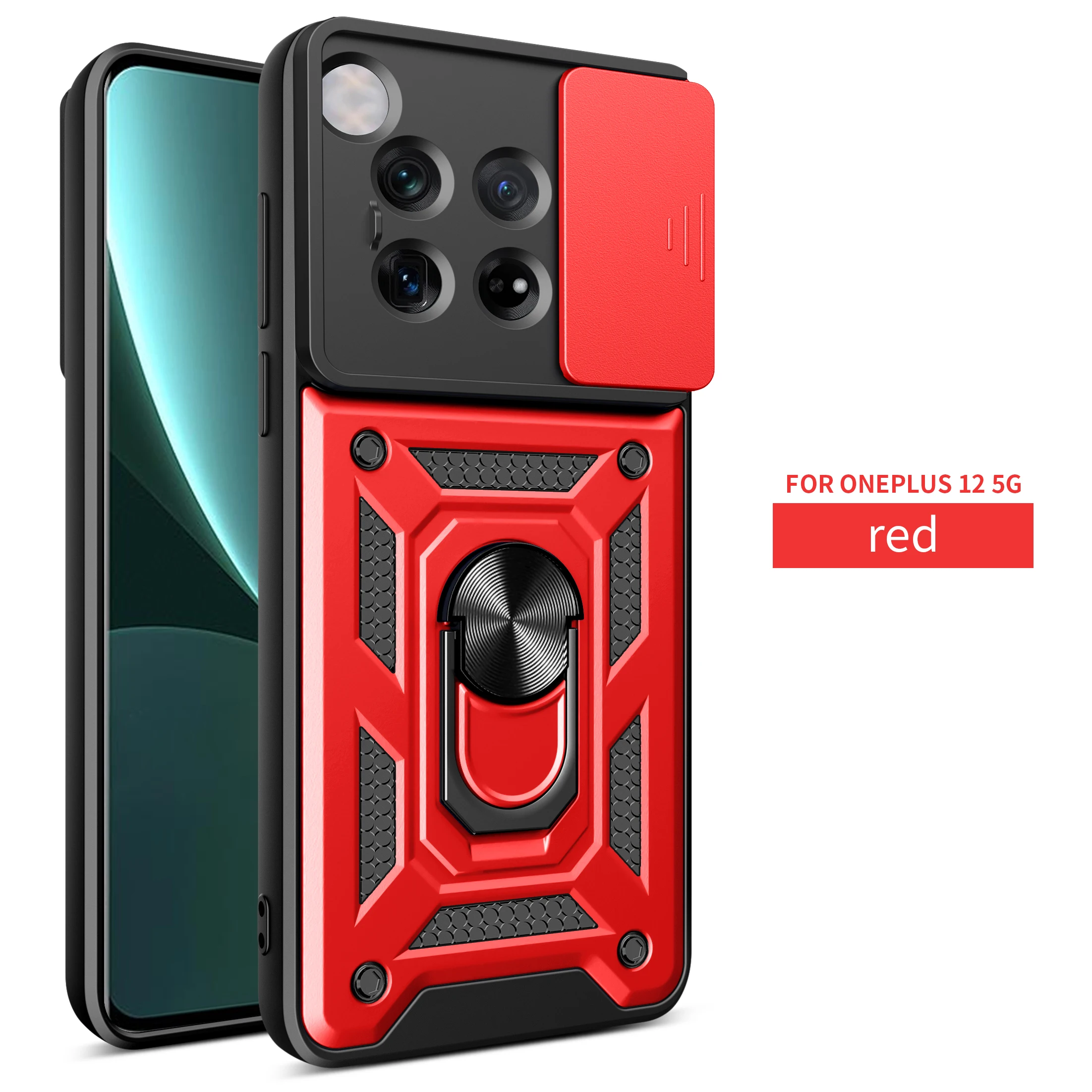 

Для Oneplus 12 слайд-камера, бронированный чехол для телефона Oneplus 12R Capa, магнитный кольцевой держатель, защита мобильного телефона для Oneplus 12