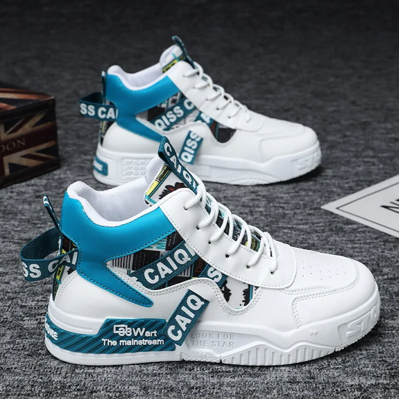 

New High Top Skateboard Shoes Men Fashion Platform Leather Men's Casual Sneakers Autumn Winter Comfortable Women's Skate Shoes