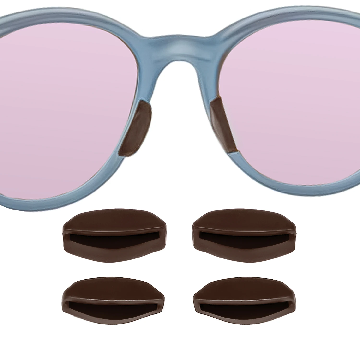 Brown Anti-Slip Replacement Nose Pads Nose Pieces for Oakley Frogskins Range OO9284 OO9284A HSTN OO9242 OO9242A Sunglasses