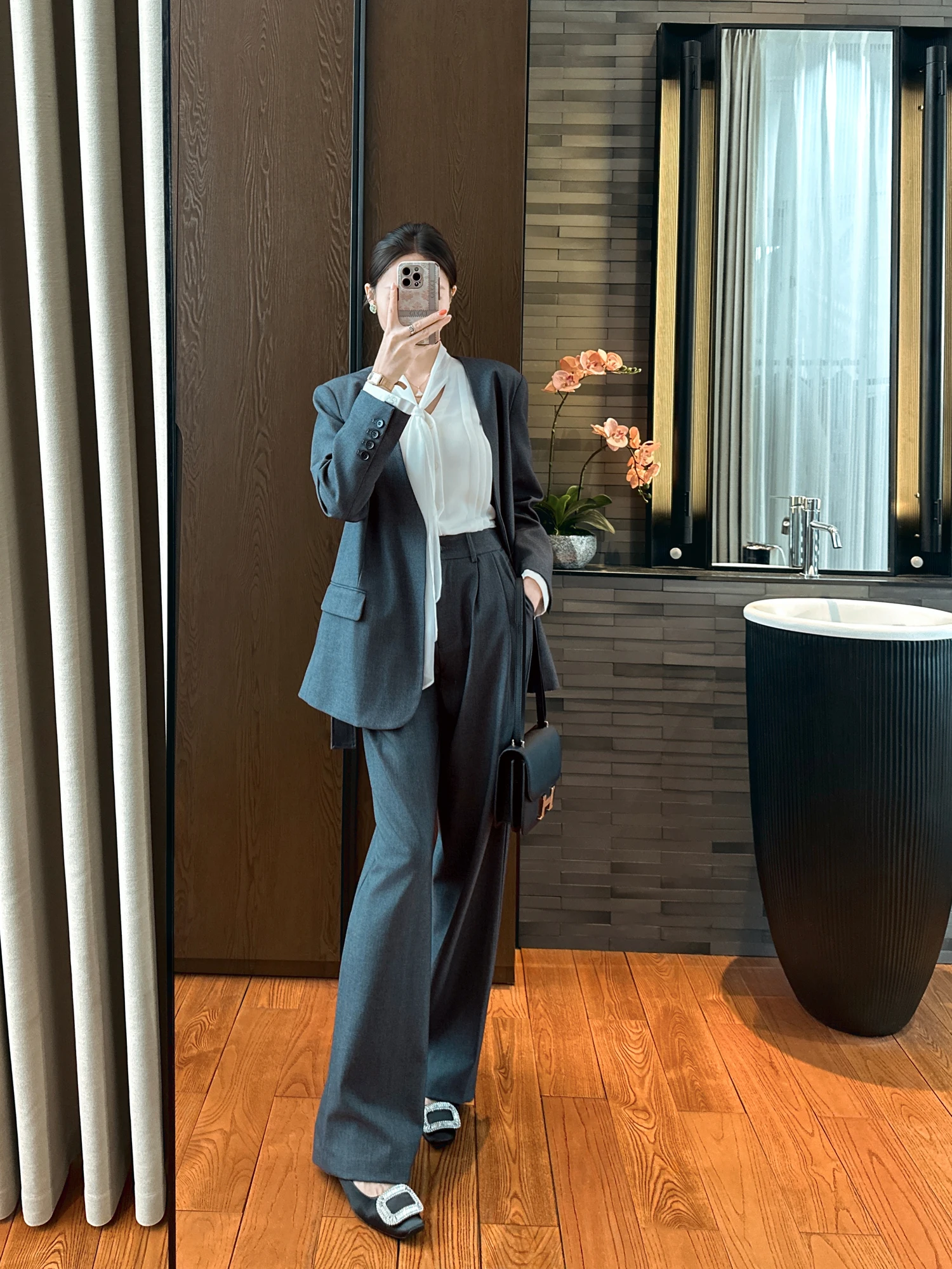 

You See Love Simple Details Commute Belted V-Ne Suit Set Women Premium Faion Spring Long Sve Two-Piece Ensemble