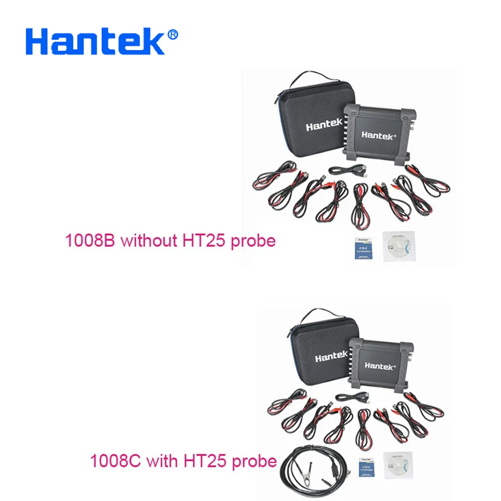 Hantek 1008C with HT25 Probe Automotive Diagnostic Oscilloscope/DAQ/Programmable 8CH USB Oscilloscopes with Auto Ignition Probe