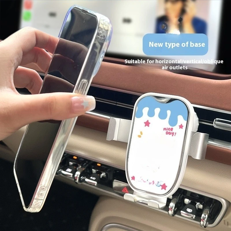 

Cartoon Car Navigation Bracket Air Vent Hook-Type Gravity Support Car Accessories Easy Install Universal Mobile Phone Holder