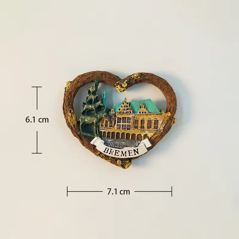 ألمانيا، بريمن، بريمر راثاوس، مجسمة ثلاثية الأبعاد، هدايا تذكارية للسياحة، لوحة من الراتنج، ديكور منزلي، مغناطيس الثلاجة