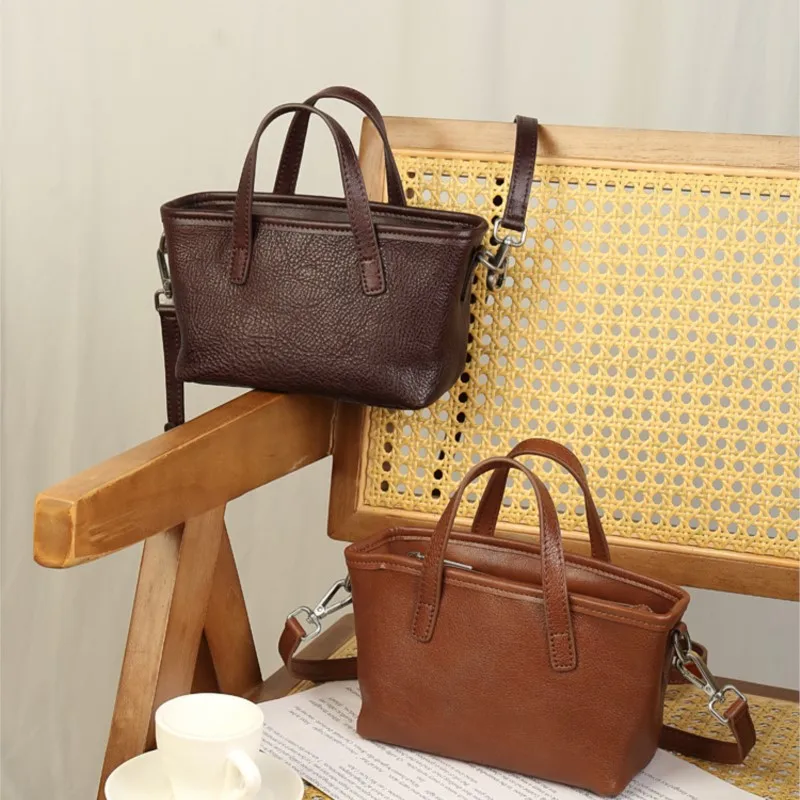 

Johnature Genuine Leather Small Handbag 2025 New Casual And Simple Commuting Soft Cowhide Shoulder Crossbody Bags