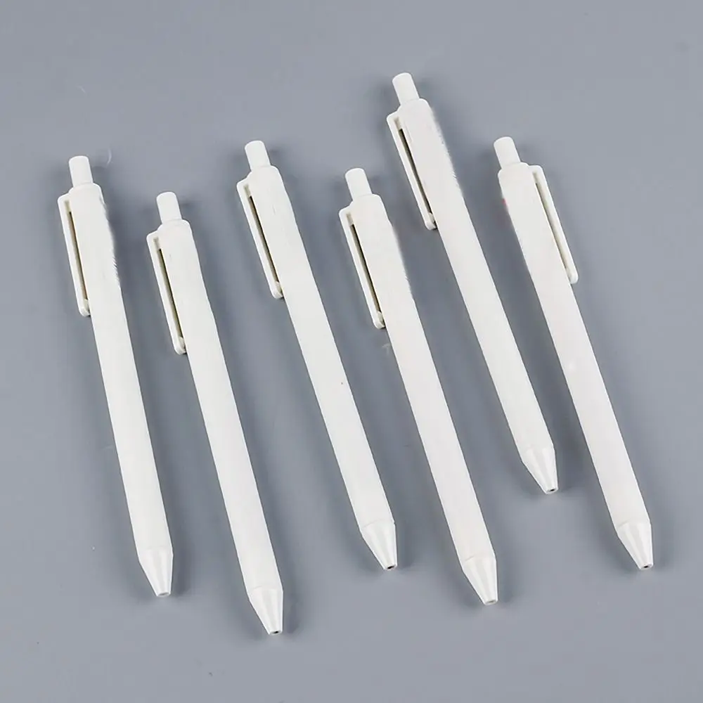 6pcs/box Pressed Ballpoint Pen Fine Point Quick Drying Gel Pen Writing Tool Black Ink Pen for Student Writing Stationery Supply