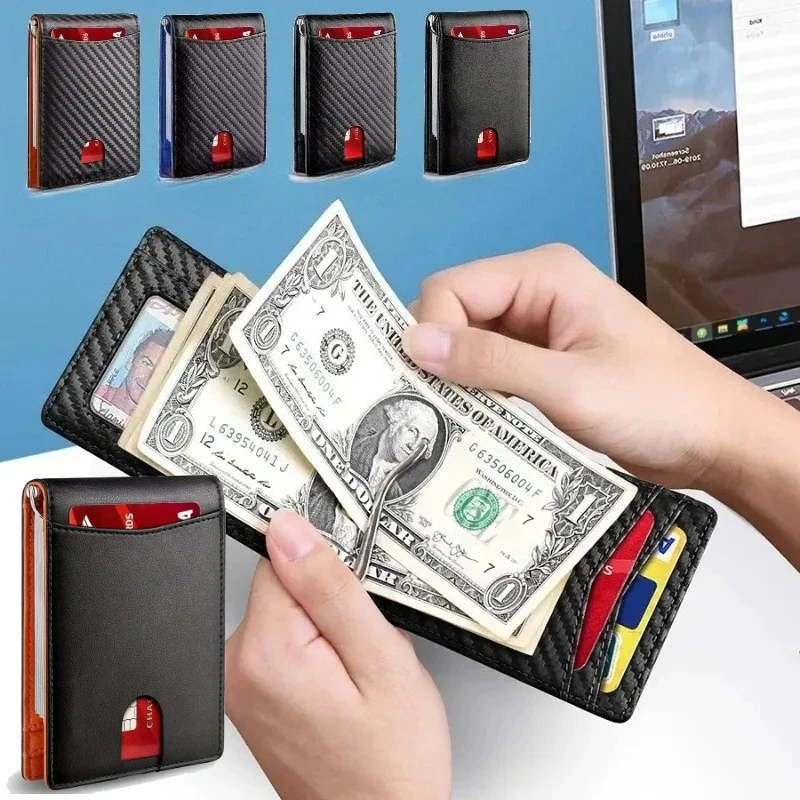 

Synthetic Leather Slim Smart Wallet for Men Credit Card Holder Money Clip RFID Blocking Men Thin Bifold Wallet Walet Money Bag