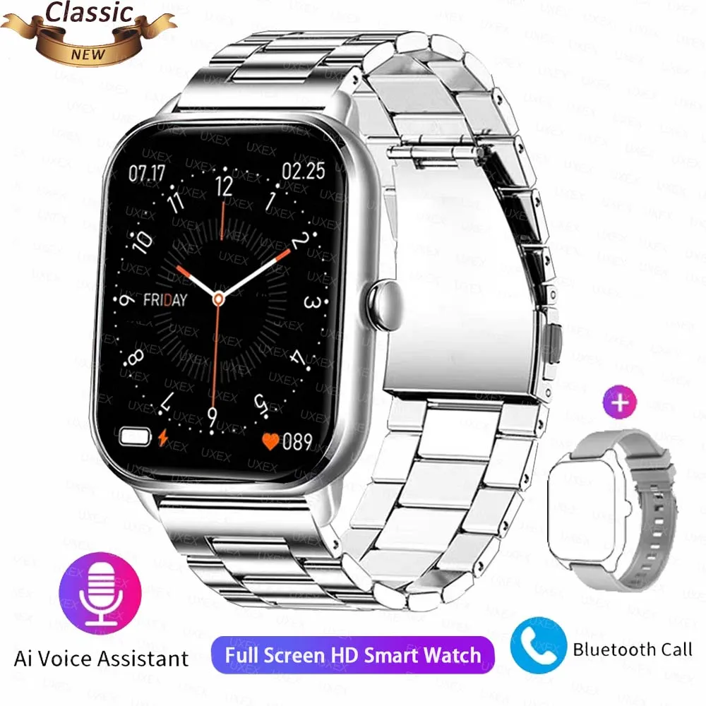 حيوية Smartwatch مشاهدة الرجال الساعات الرياضية بلوتوث دعوة صوت مساعد الموسيقى اللياقة البدنية سوار هدية الكريسماس الساعات الذكية