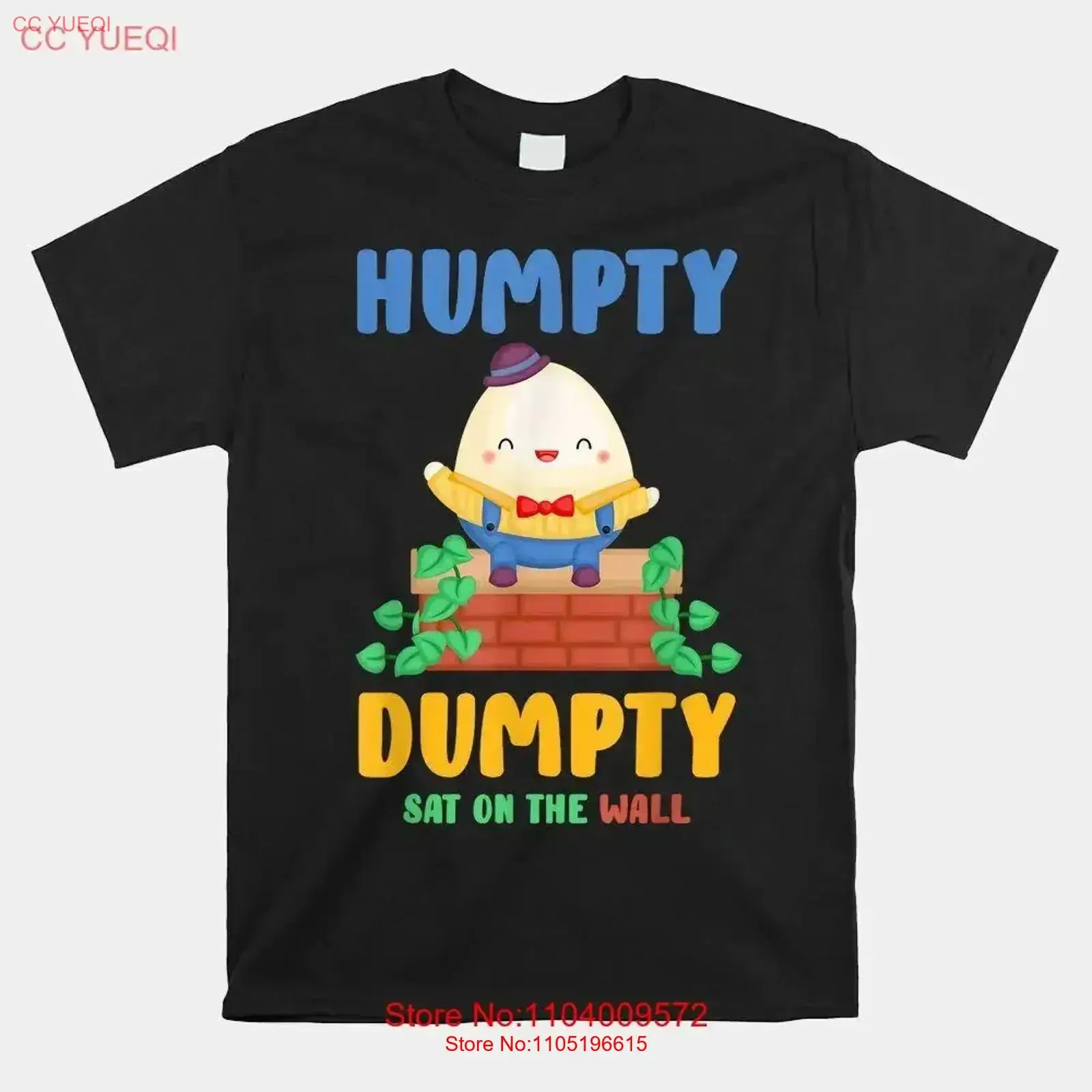 الحضانة القوافي هامبتي دامبتي جلس على جدار تي شيرت حجم S 5XL خمر غسلها الشارع الشهير لينة رداء علوي غير رسمي لارتداء اليومي #1