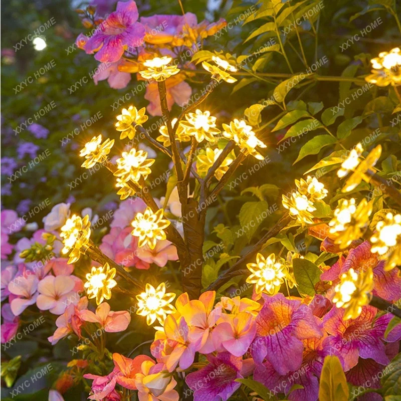 SUNFLOWER Branch Light Courtyard Waterproof Ambience Light Balcony Garden Layout Landscape Plug-in Lawn Lamp Home Decor