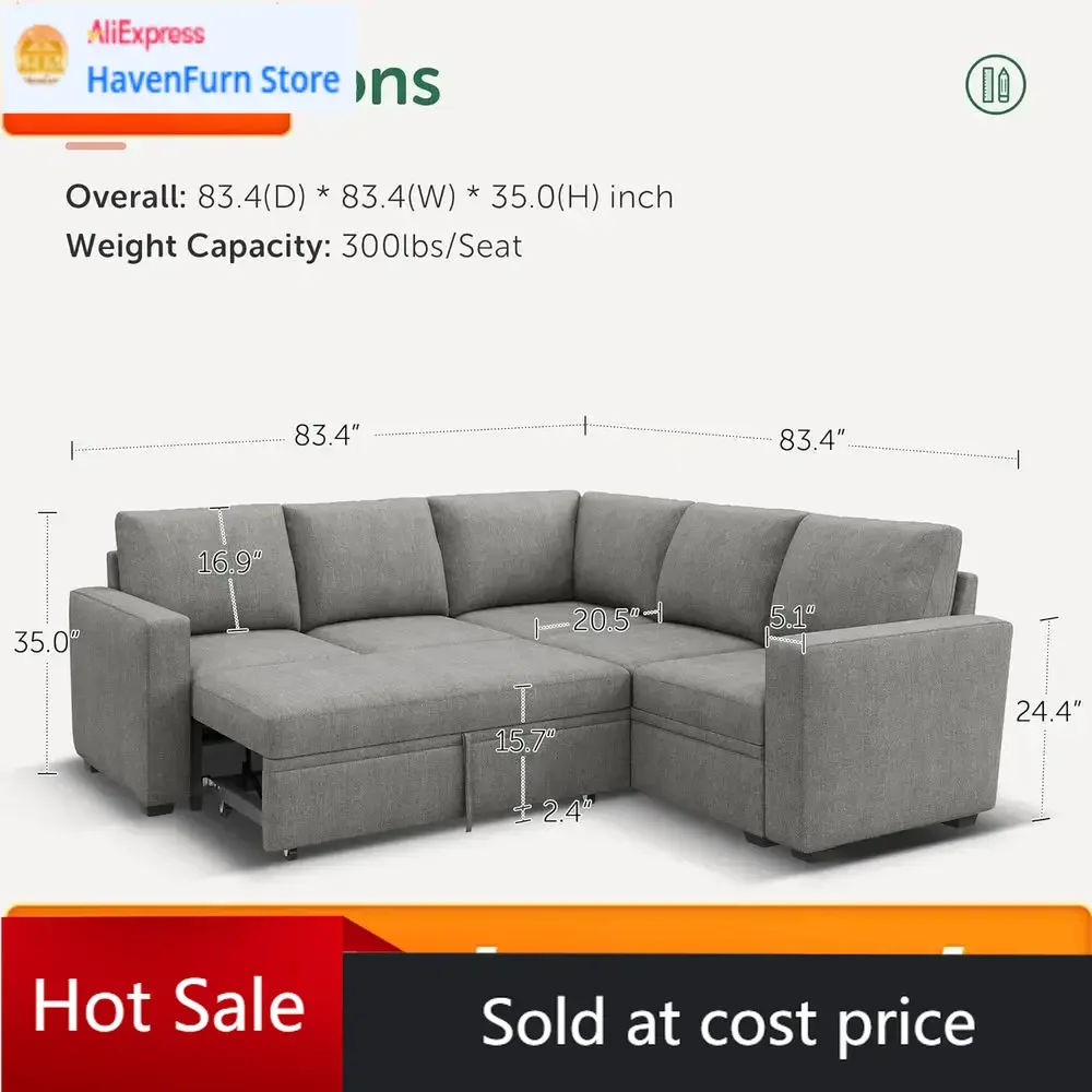 

Activity priceActivity priceActivity limited-time pricePromotionGrey L-Shaped Sleeper Sofa with Storage and Pull-Out Bed for Liv