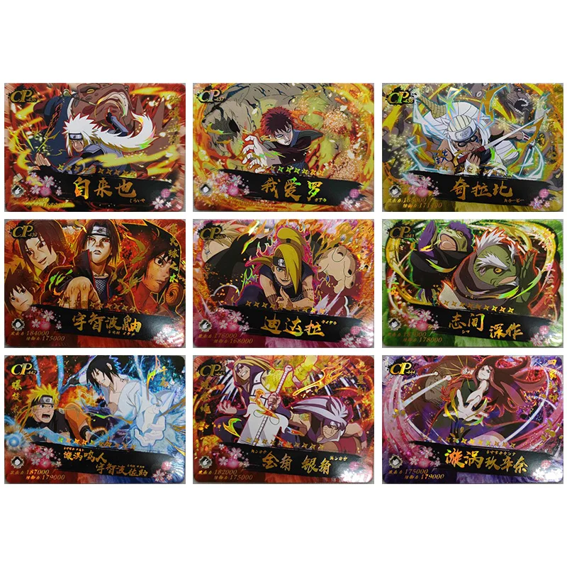 

Anime NARUTO Rare CP Refraction Foil Jiraiya Gaara Killer Bee Uchiha Itachi Toys for boys Collectible Cards Birthday Present