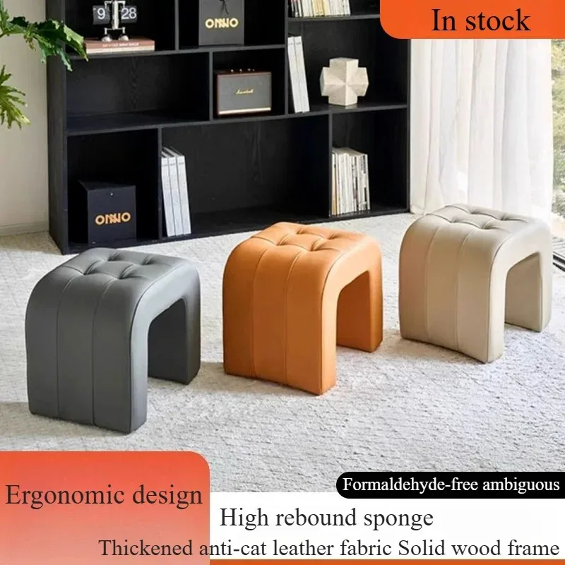 

Nordic Light Luxury Makeup Stool Modern Dressing Stool Sofa Footrest Simple Ottoman for Living Room Bedroom Entryway