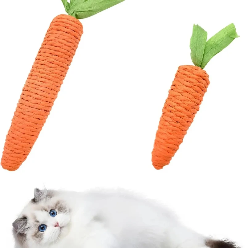 

Cat toys self-entertainment carrot teething and cat teasing sticks, bite-resistant and scratch-resistant teething and clawing