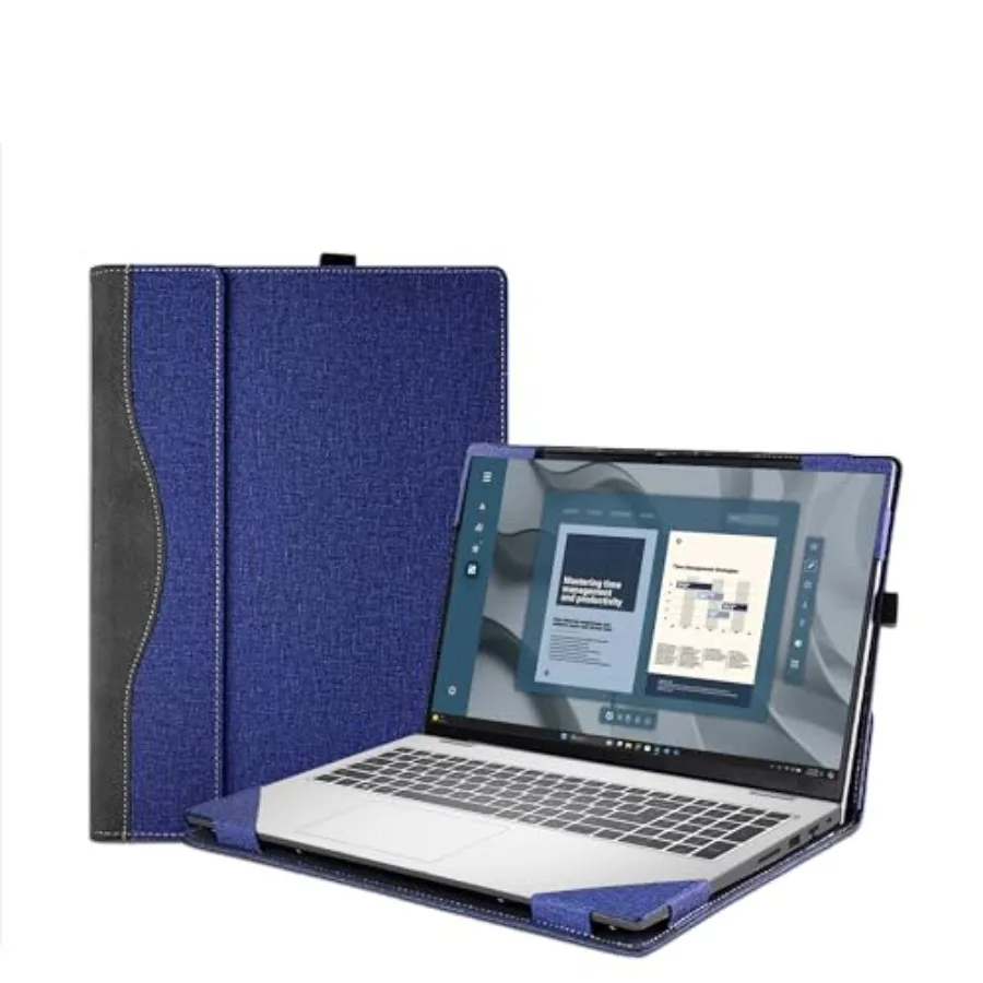 

Чехол для ноутбука Dell Pro 16 Plus PB16250 PB16255 PC16255 PC16250 с держателем для ручки, защитный чехол из искусственной кожи, темно-синий