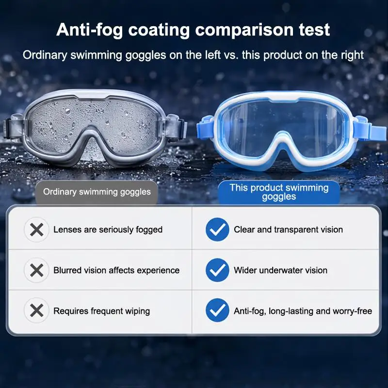 B*1PCS Kids Swimming Goggles Big Frame View Anti-fog Waterproof Children's Swim Goggles Boys And Girls Multi-color To Choose view 4