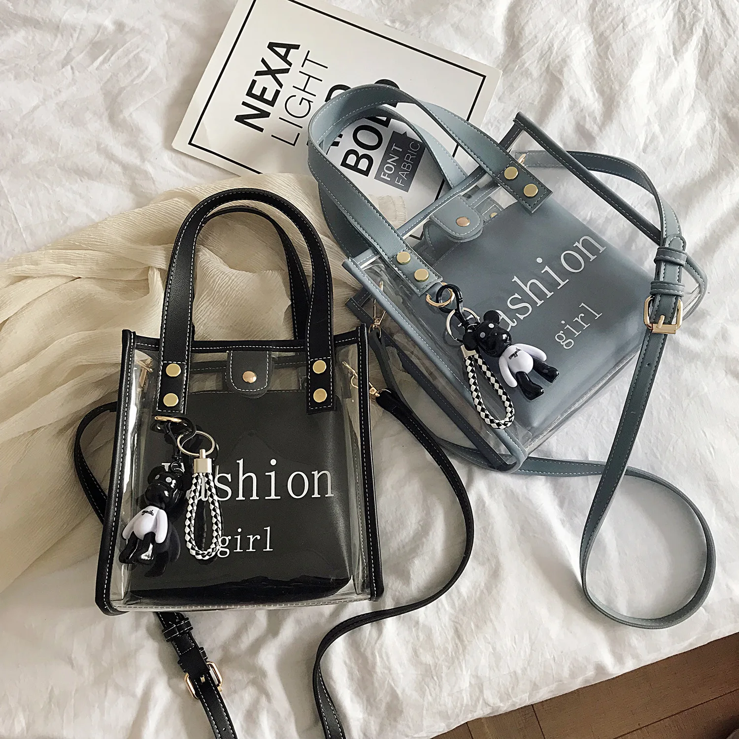 Transparent Jelly Bag Women Shoulder Bags Summer PVC Fashion Messenger Handbags Shoulder Portable Child Mother Bag