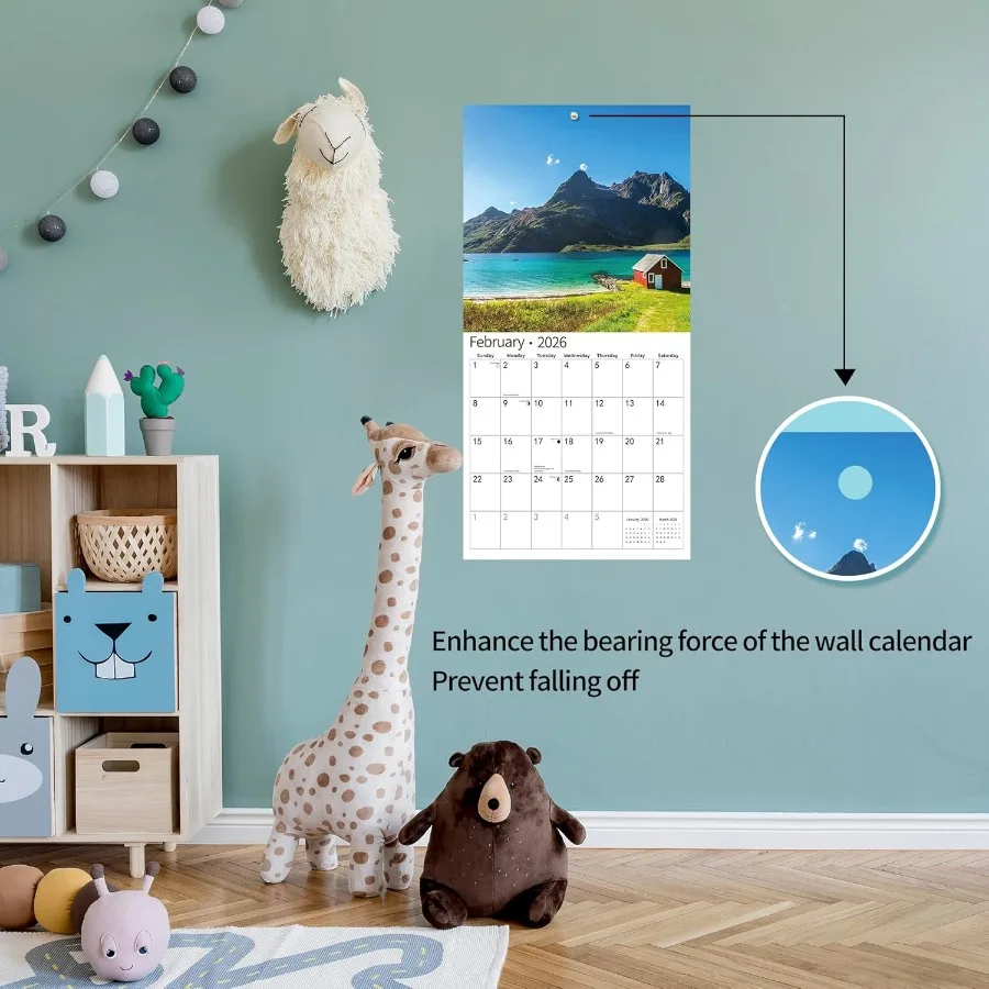 2026 تقويم الحائط التقويم 2026 نوفمبر 2025 - ديسمبر 2026 تقويم الحائط الرائع 12 "× 24" مفتوح الصفحة الكاملة أشهر سميكة