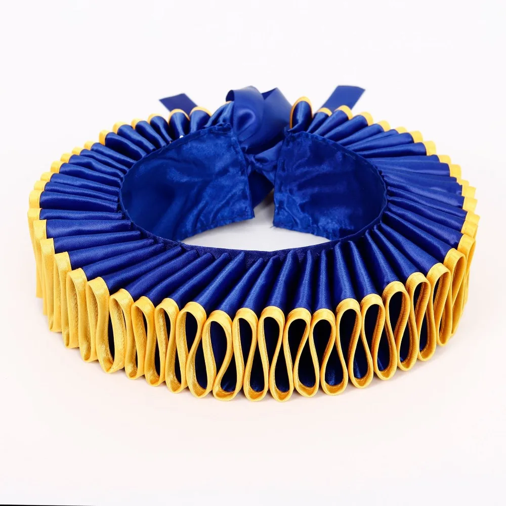 Kostum Victoria Opera Kerah Ruffle Leher Halloween Dapat Dilepas Kerah Ruff Badut Sirkus Retro Antik