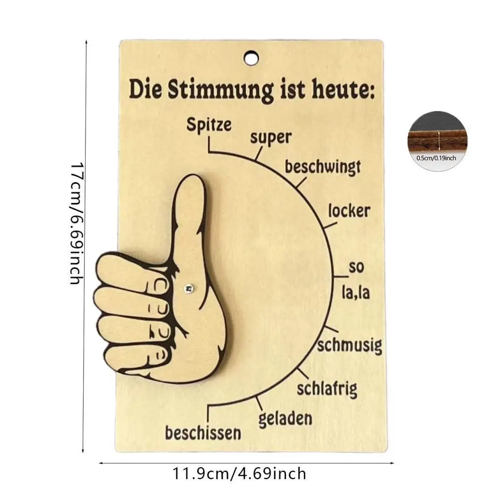 Mood Barometers Wooden Pendant Today's Mood Creative Gifts Home Decoration Hanging Ornament Wall Decor for Holiday Party Office