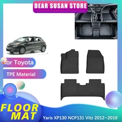 Car Floor Mat for Toyota Yaris XP130 NCP131 Vitz 2012~2019 2013 Waterproof Foot TPE Liner Carpet Pad Custom Cover Rug Accessorie