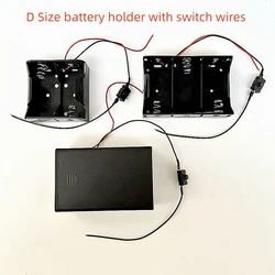 2/3 slot  D Size Battery Case Holder 3V 4.5V Battery Storage Box With Switch