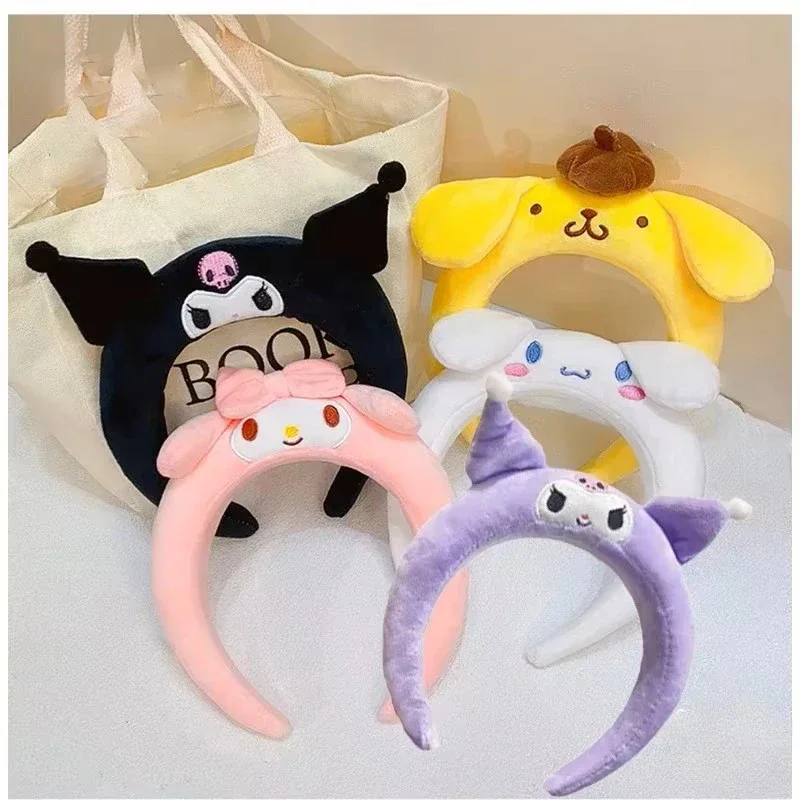 Tiara Melody Kuromi, Tiara de Pelúcia Exquisita, Acessórios de Cabelo Divertidos, Tiara para Lavar o Rosto e Maquiagem